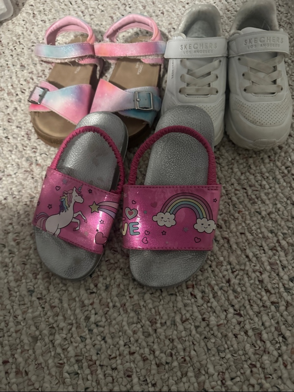 Kids Unicorn & Rainbow Pink Slide Sandals - Lightweight Comfort